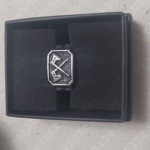 Clocks and Colours silver men's ring